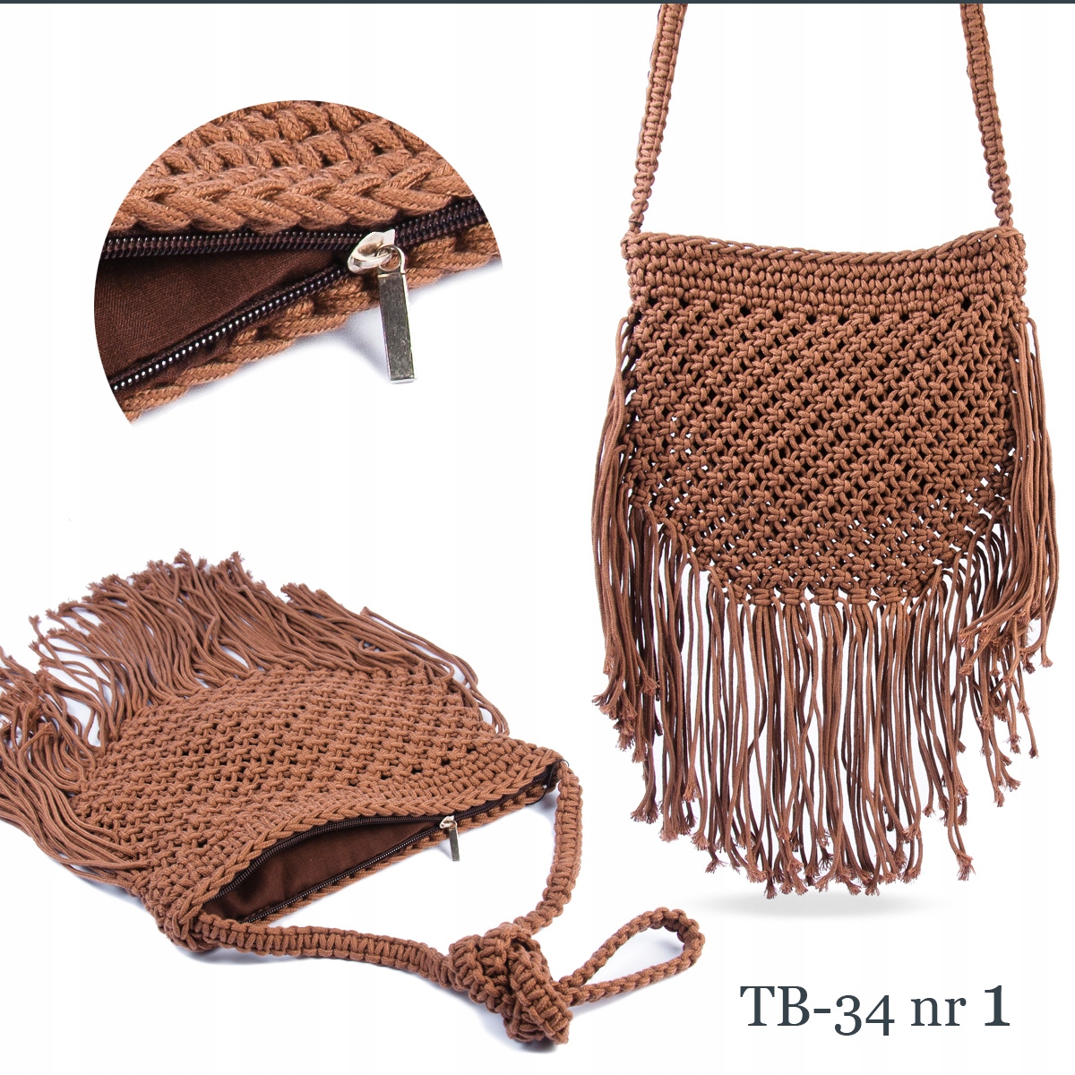 Torba koszyk na ramię pleciona HIT Boho Elegancka