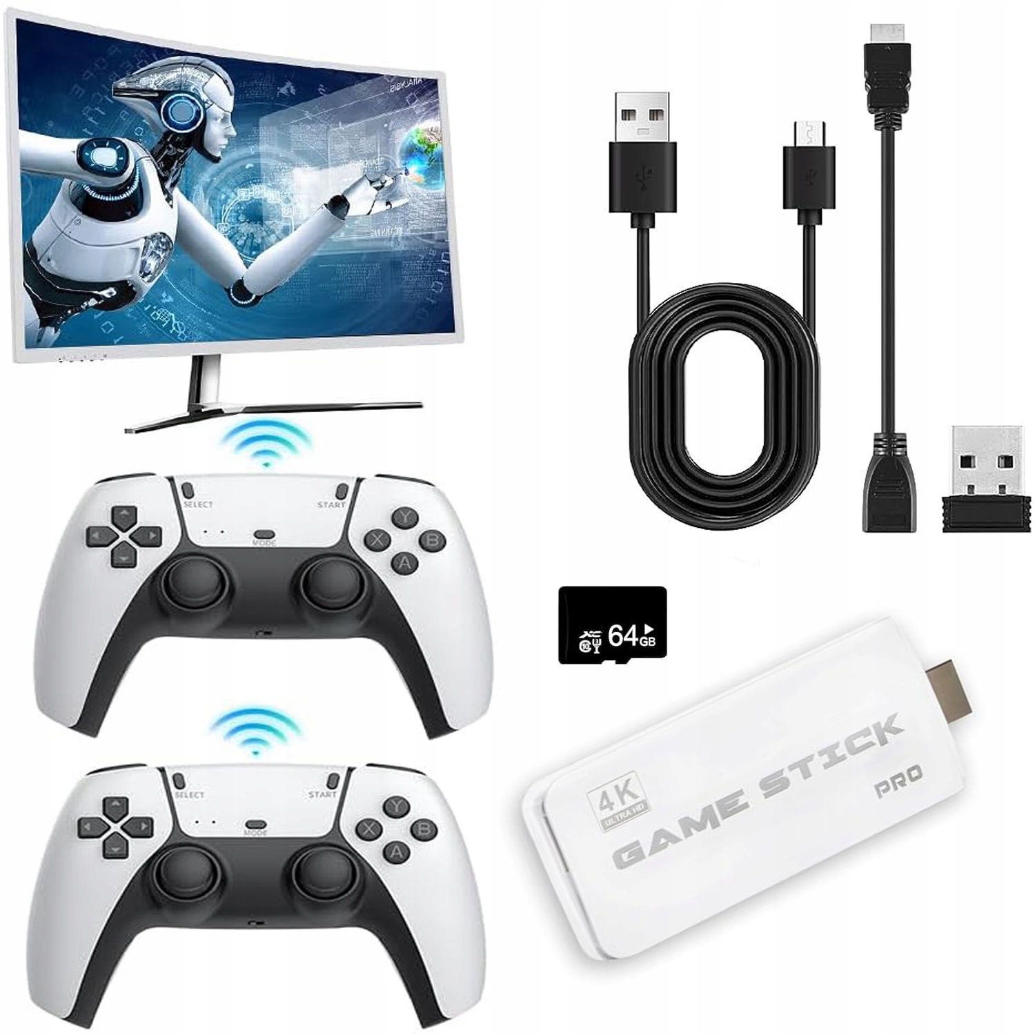 Bezdrátová retro herní konzole, plug & play videoherní konzole