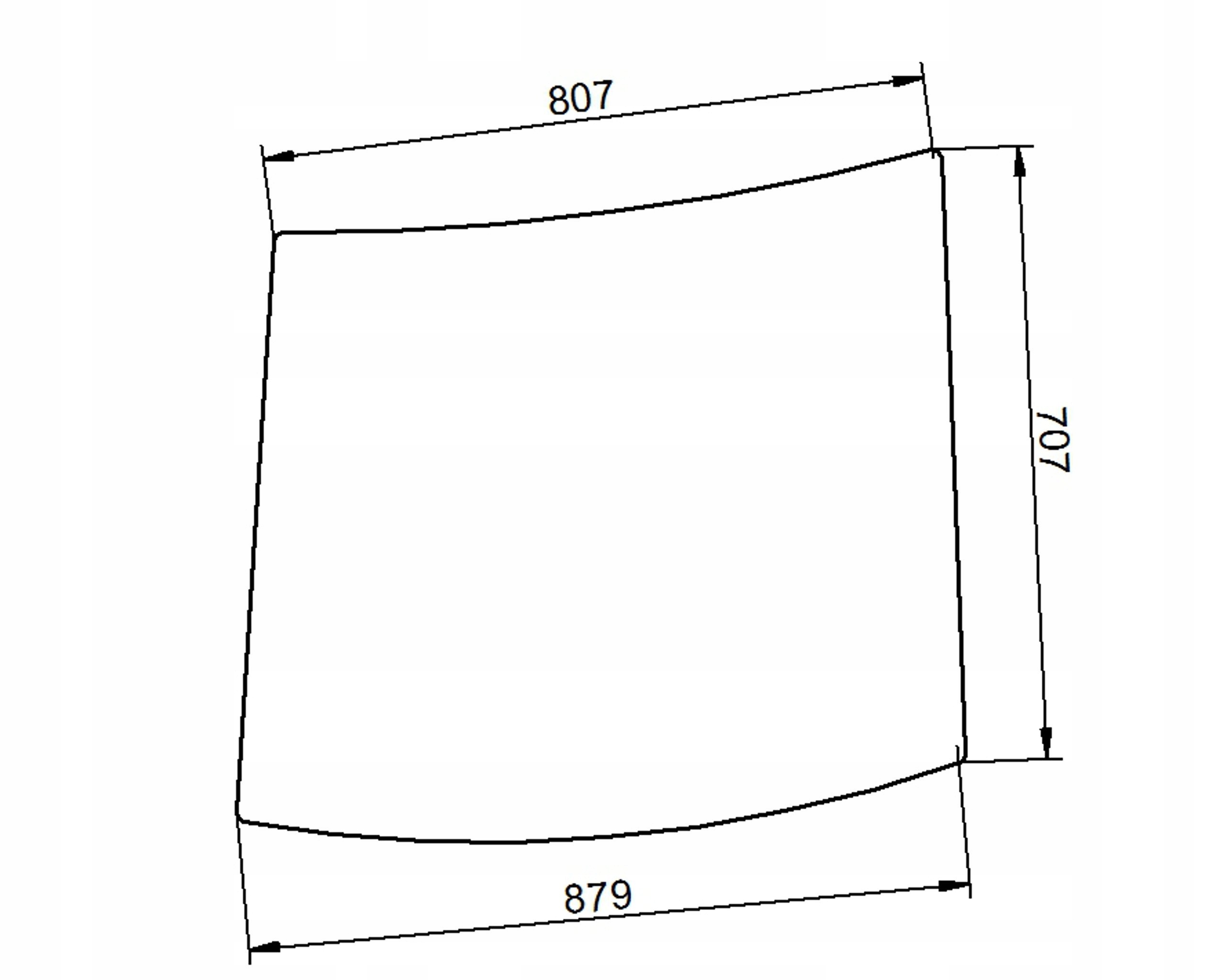 sklo John Deere kabina SG2 přední horní pravá