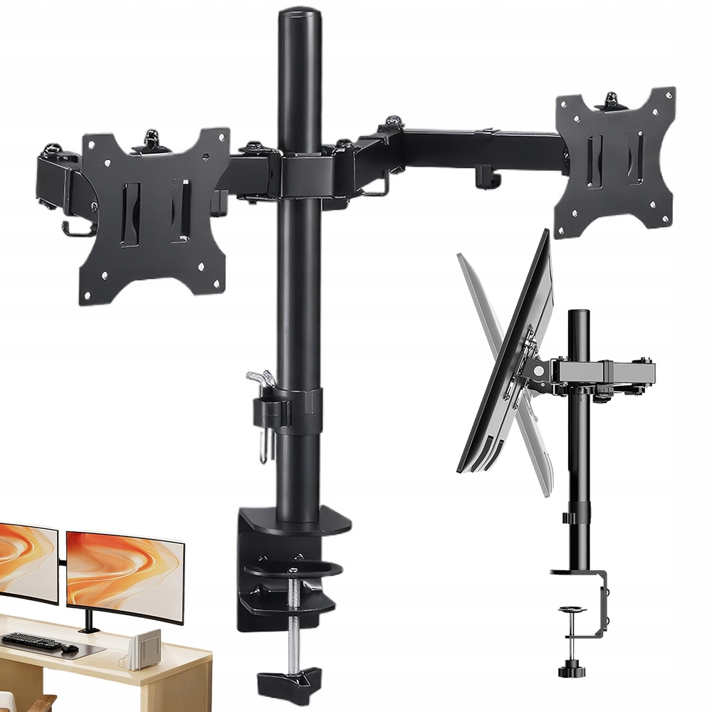 Dvojitý Držák Monitoru 13-30" 8 Kg Vesa 75 100 Systém Správy Kabelů