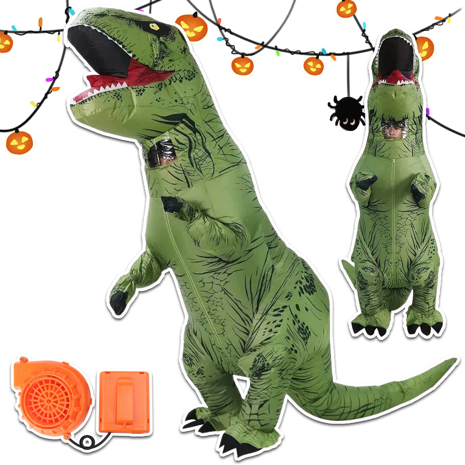 Nafukovací Kostým Dinosaura Samonafukovací Převlek Na Párty 155-190 CM