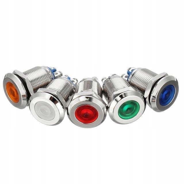 Kontrolka Led 14MM 230V Metalowa Żółta