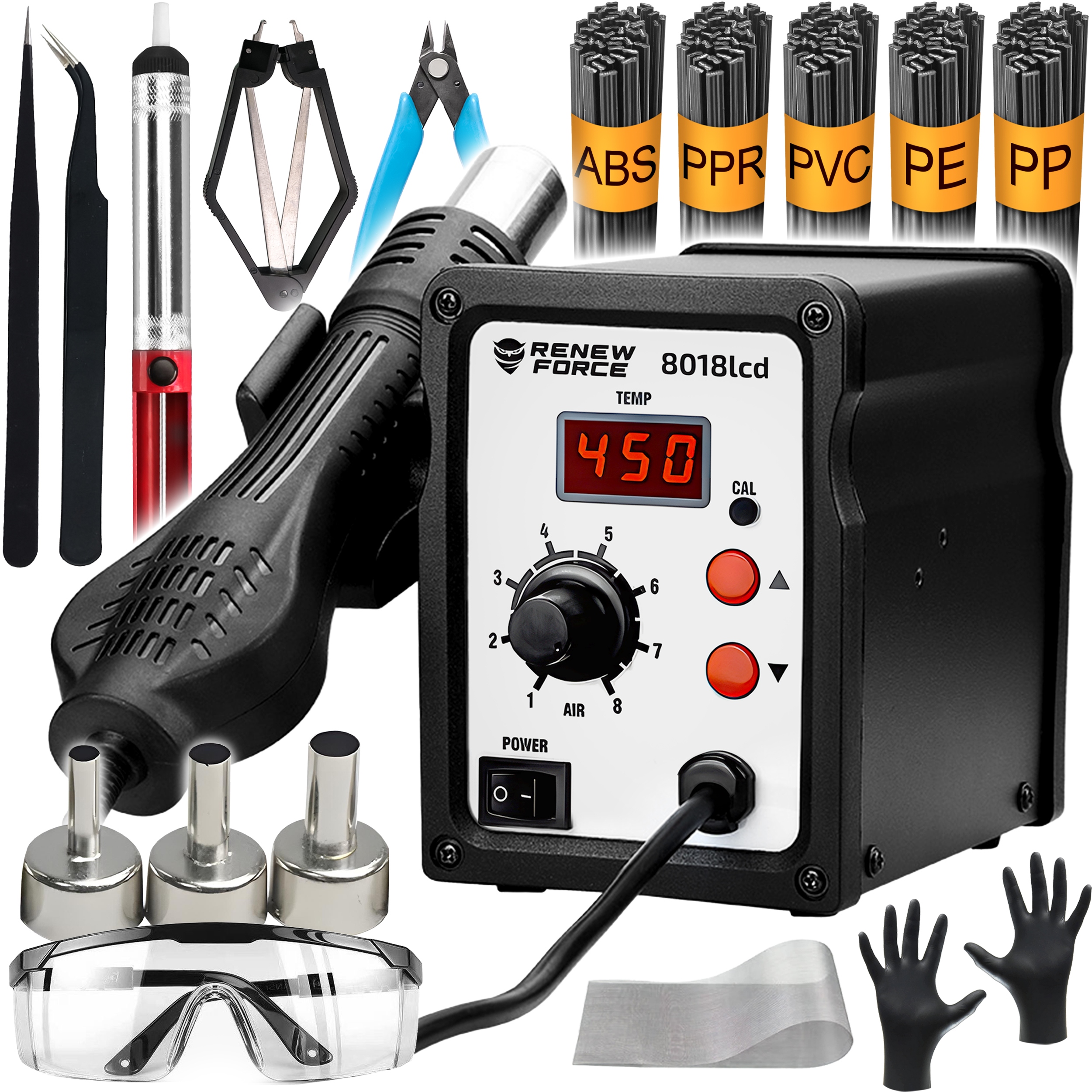 Spawarka Lutownica do Plastiku Zgrzewarka Tworzyw Stacja 700W +0,5kg Spoiwa