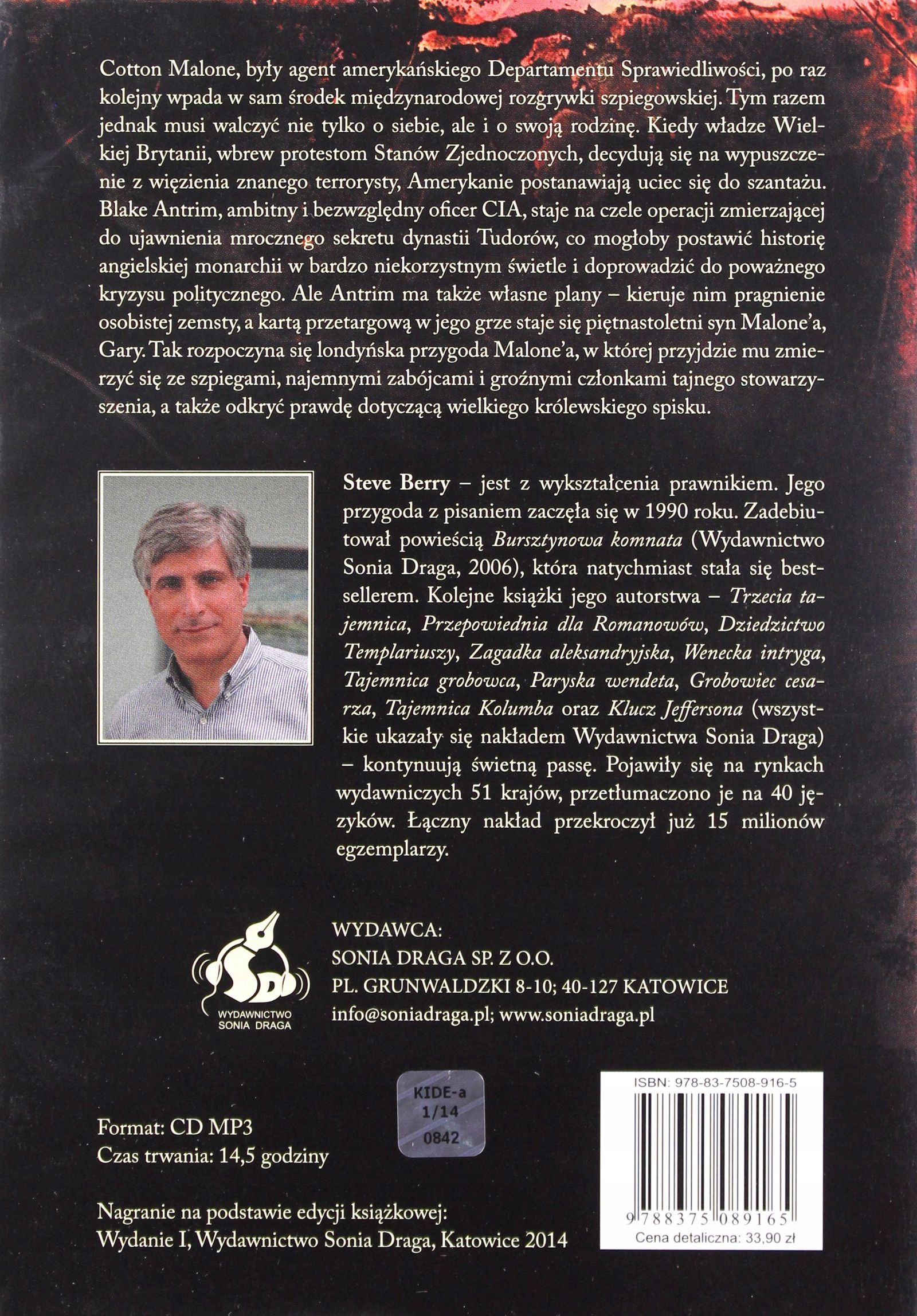 KRÓLEWSKI SPISEK - BERRY STEVE [AUDIOBOOK] Stan opakowania oryginalne