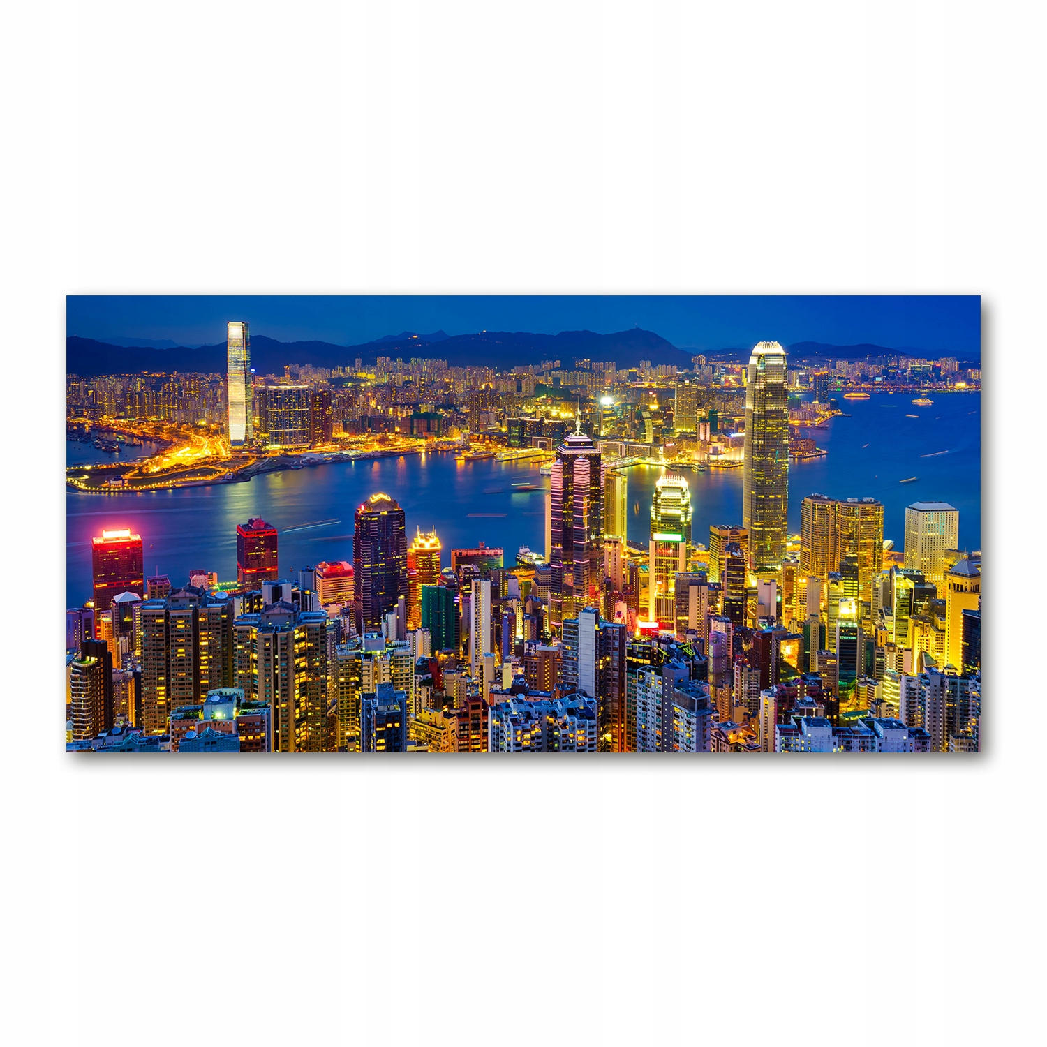 

Foto obraz akryl zdjęcie Hongkong nocą 120X60 cm
