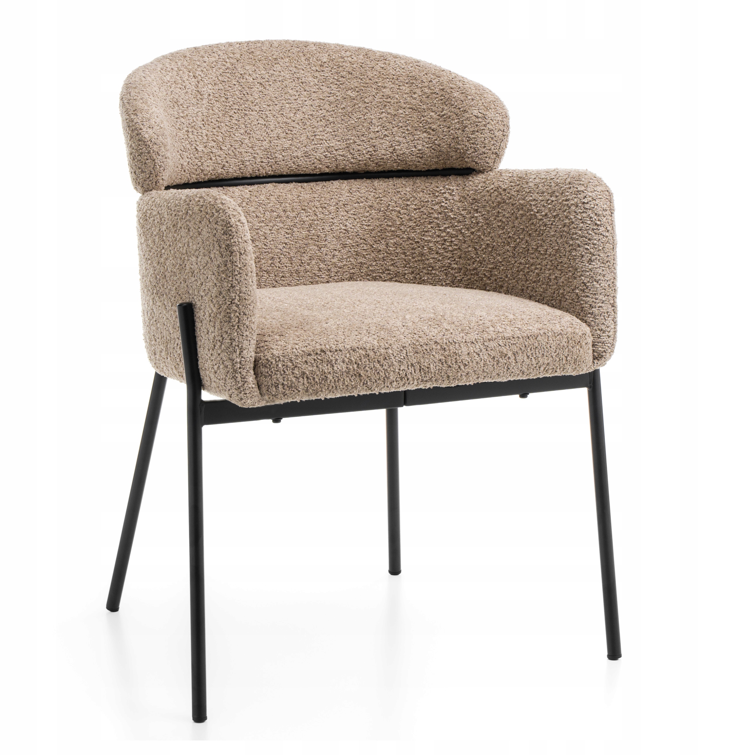 Čalouněná Židle Do Obývacího Pokoje Boucle Tmavě Béžová Bolzano