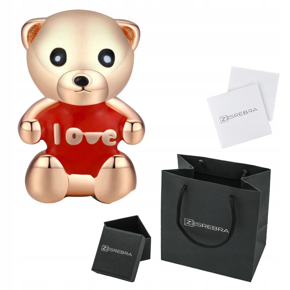 

Charms Miś + Serce do Pandora srebro 925 koralik