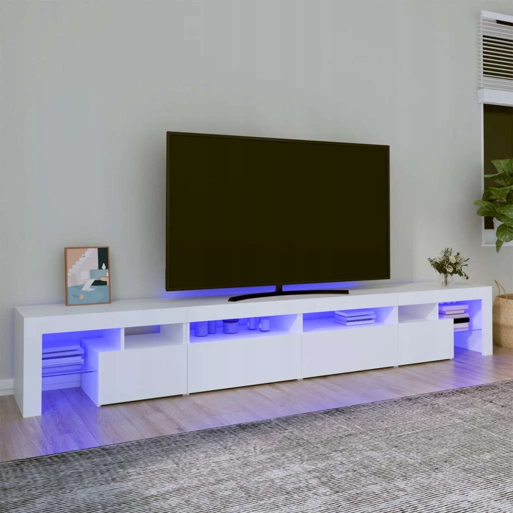 Tv skříňka s Led osvětlením bílá 260x36,5x40 cm Bílá 3152818