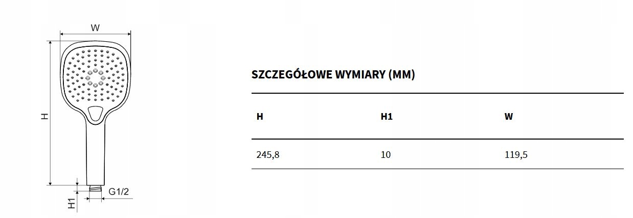 EXCELLENT słuchawka prysznicowa, czarny mat Kod producenta AREX.SH.100BL