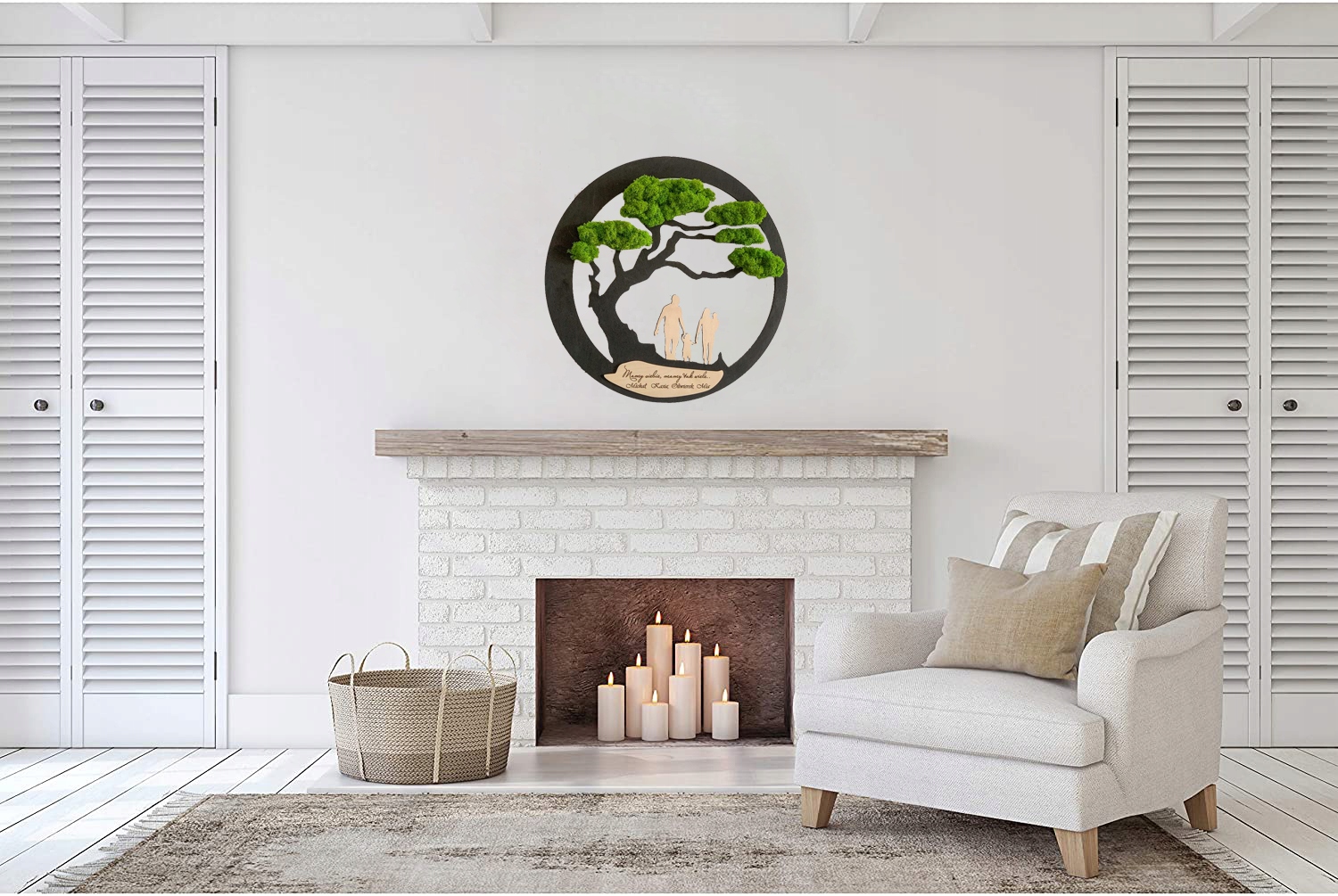 OBRAZ Z MCHU RODZINA DRZEWKO BONSAI MECH CHROBOTEK ŻYWY OBRAZ DRZEWO ŻYCIA Rodzaj mech chrobotek