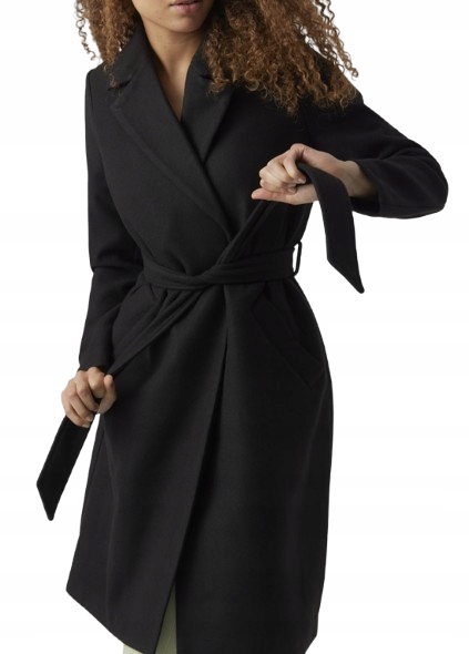 Vero Moda Dámský Tmavě Černý Kabát Klasický Hladký L Jpb