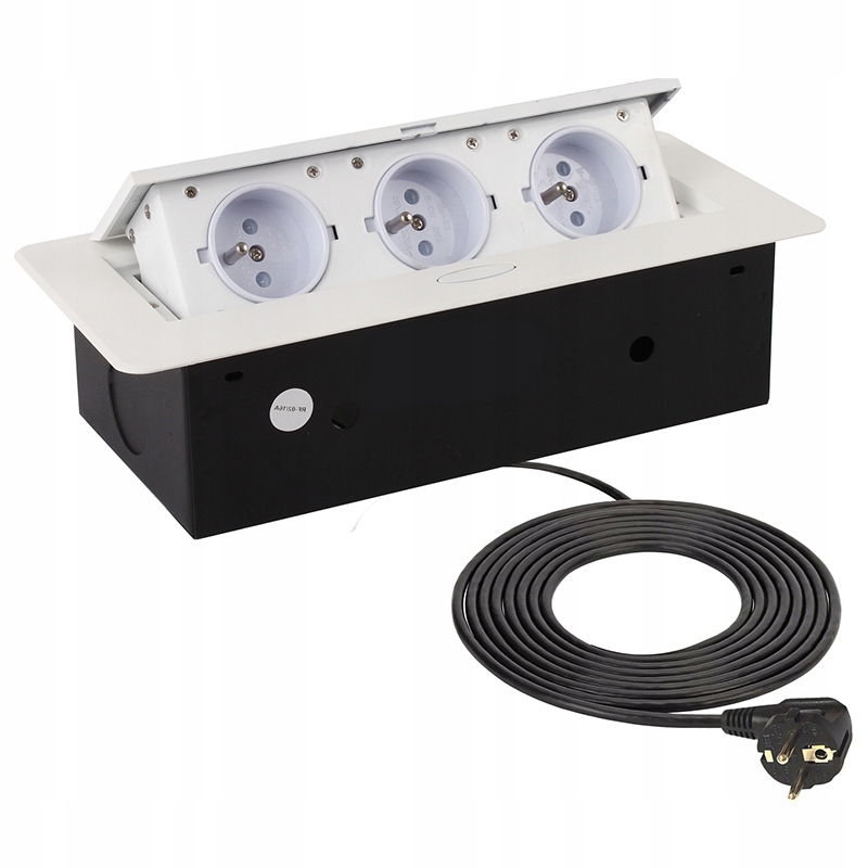 Zásuvka zapuštěná do pracovní desky Kombibox 3x230V Bílá