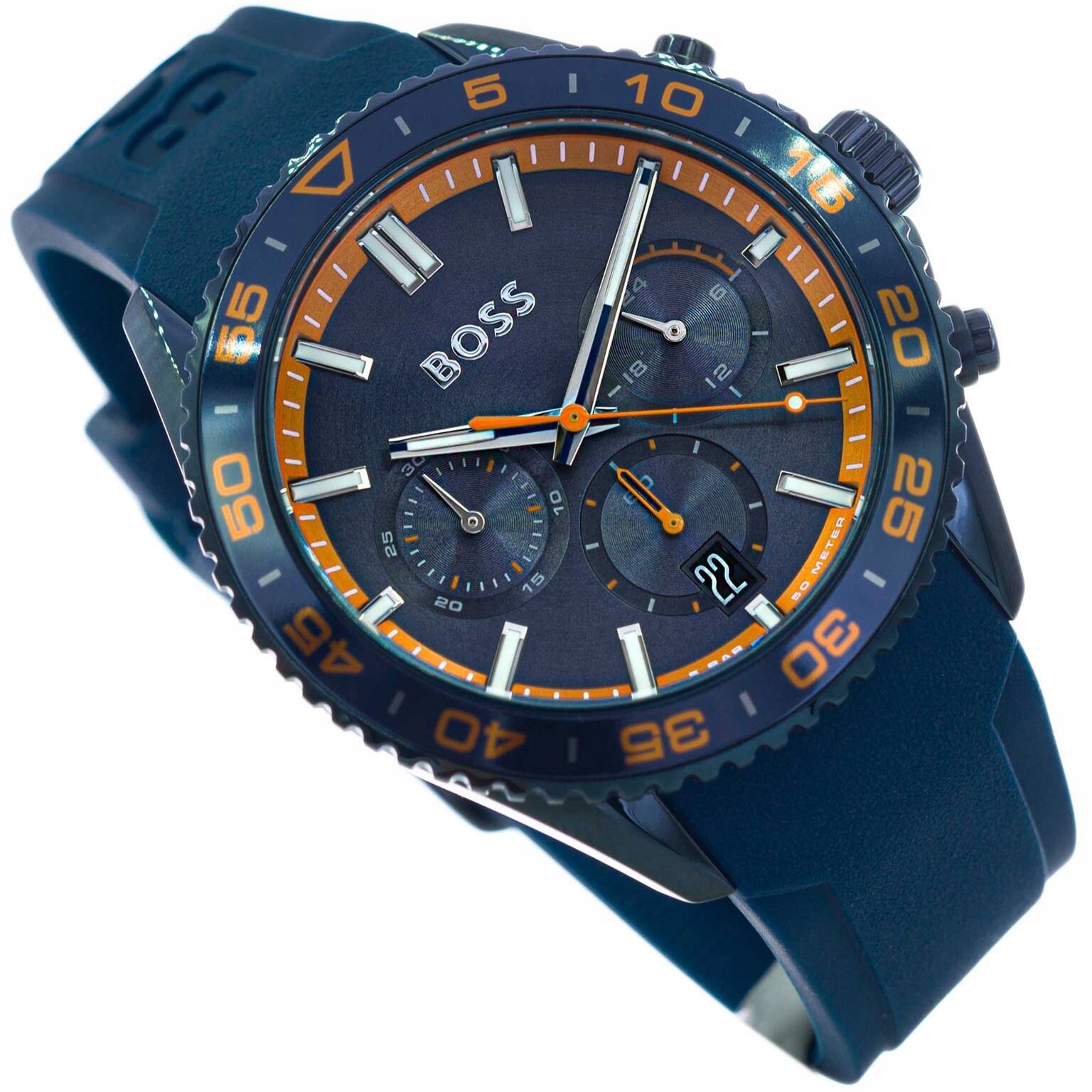 Pánské Hodinky Hugo Boss 1514142 Runner Tmavě Modré Na Řemínku Datumovka