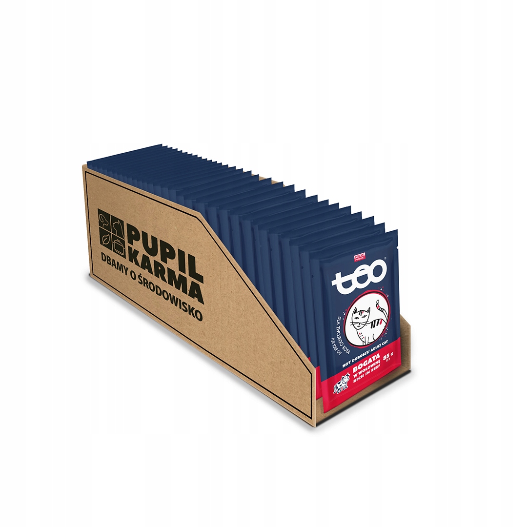 Levně Krmivo mokré pro kočky Teo kapsička bohatý na hovězí maso 28 x 85 g