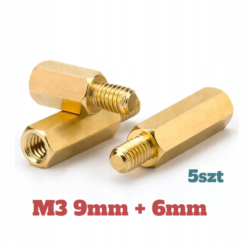 Vzdálenost mosazné pouzdro M3 9 mm 6 mm závit 5ks