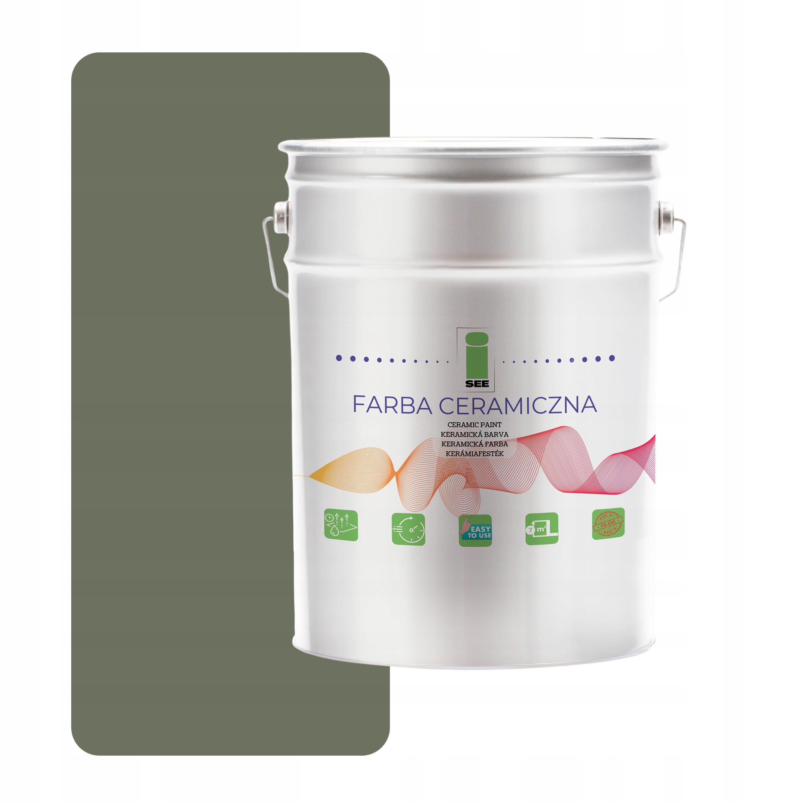 Keramická Umývateľná Zelená Olivová Farba Na Steny 10 L Odolná Voči Škvrnám
