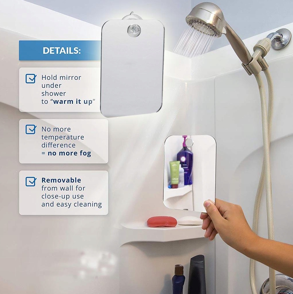 Lustro pod Prysznic Przeciwmgielne Akrylowe Lusterko z Przyssawką Marka bez marki