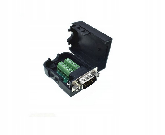 ZŁĄCZE RS232 DB9 MĘSKIE W OBUDOWIE