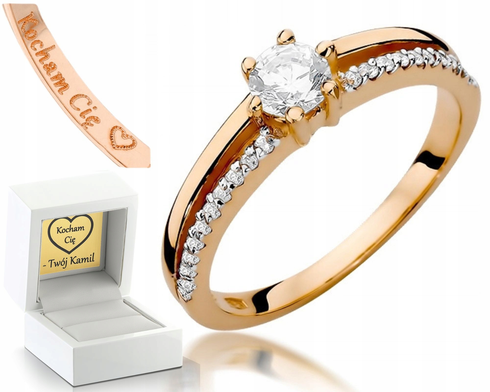 Růžové Zlato Prstýnek S Brilianty 585 0,40 Ct