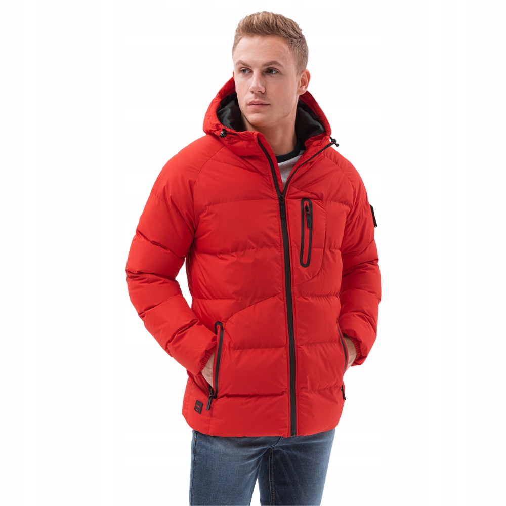 

Kurtka męska zimowa kaptur C502 czerwona XL