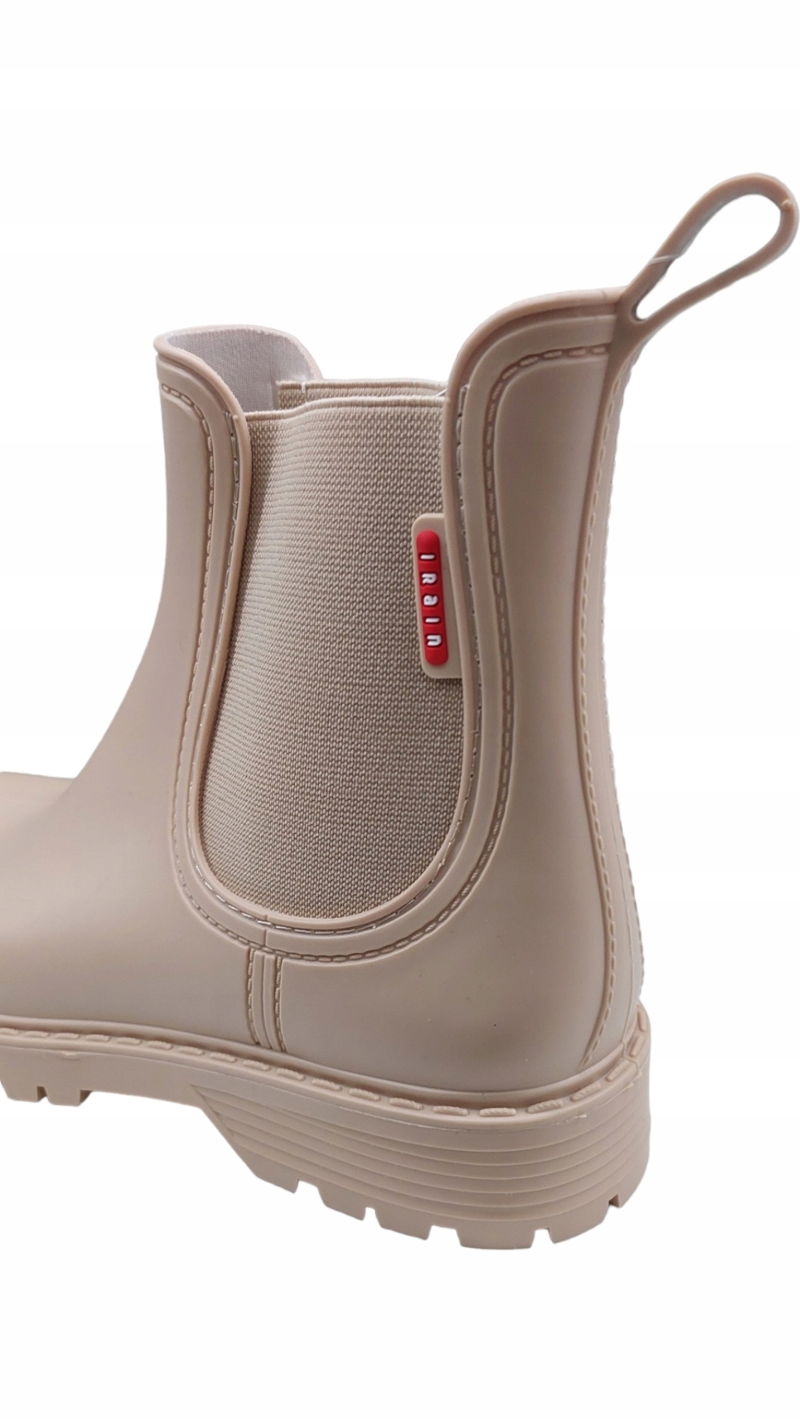 KALOSZE DAMSKIE BOTKI SZTYBLETY Z GUMĄ BEŻOWE r 39 Rozmiar 39