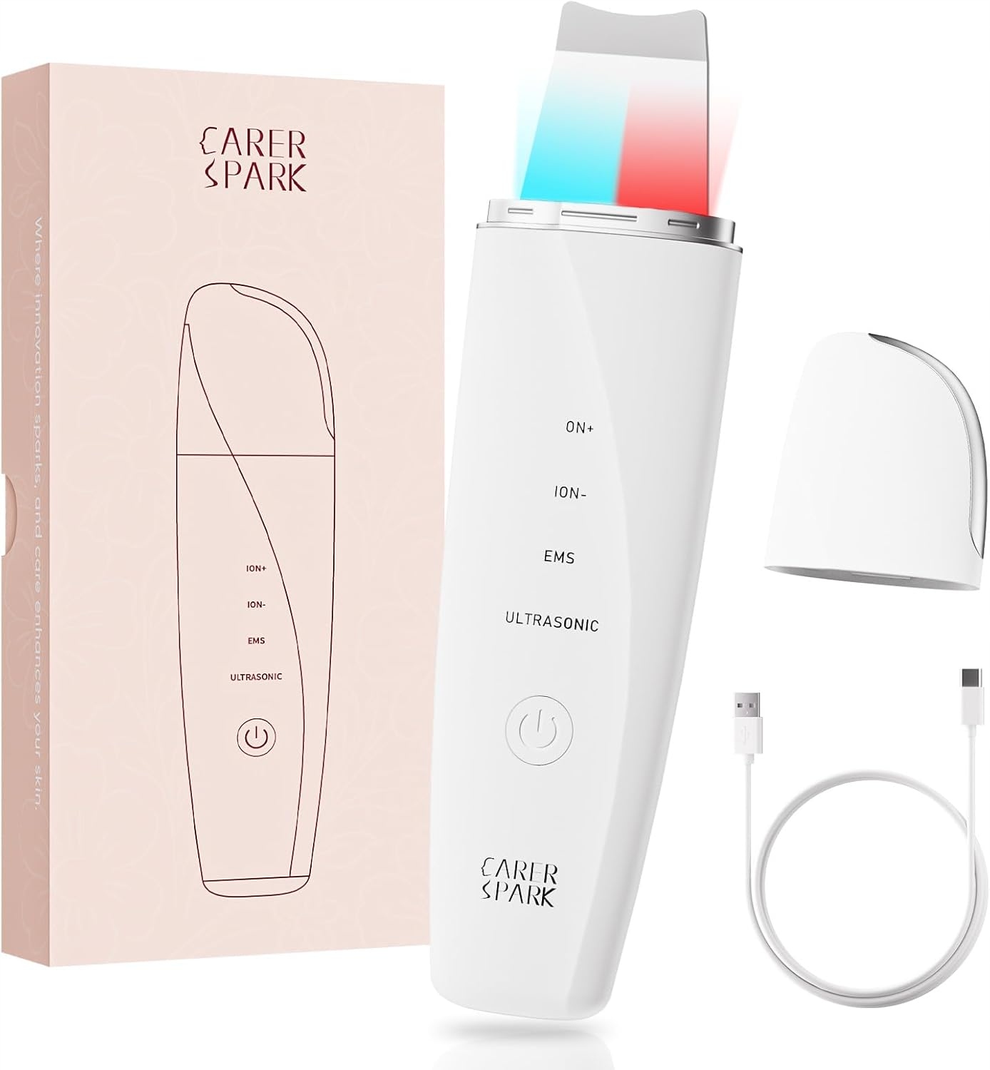 Carer Spark Ultrasonic Facial Scrubber ultrazvukový peeling na obličej