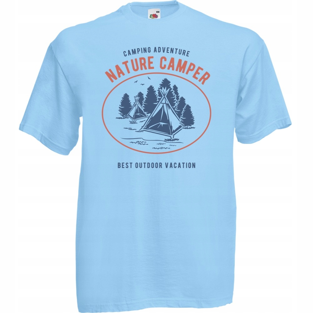 

Koszulka natura namiot las przygoda M błękitna