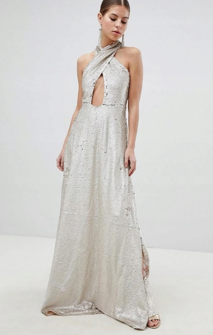 Flitrová Zdobená Večerní Koktejlová Šaty 40 L