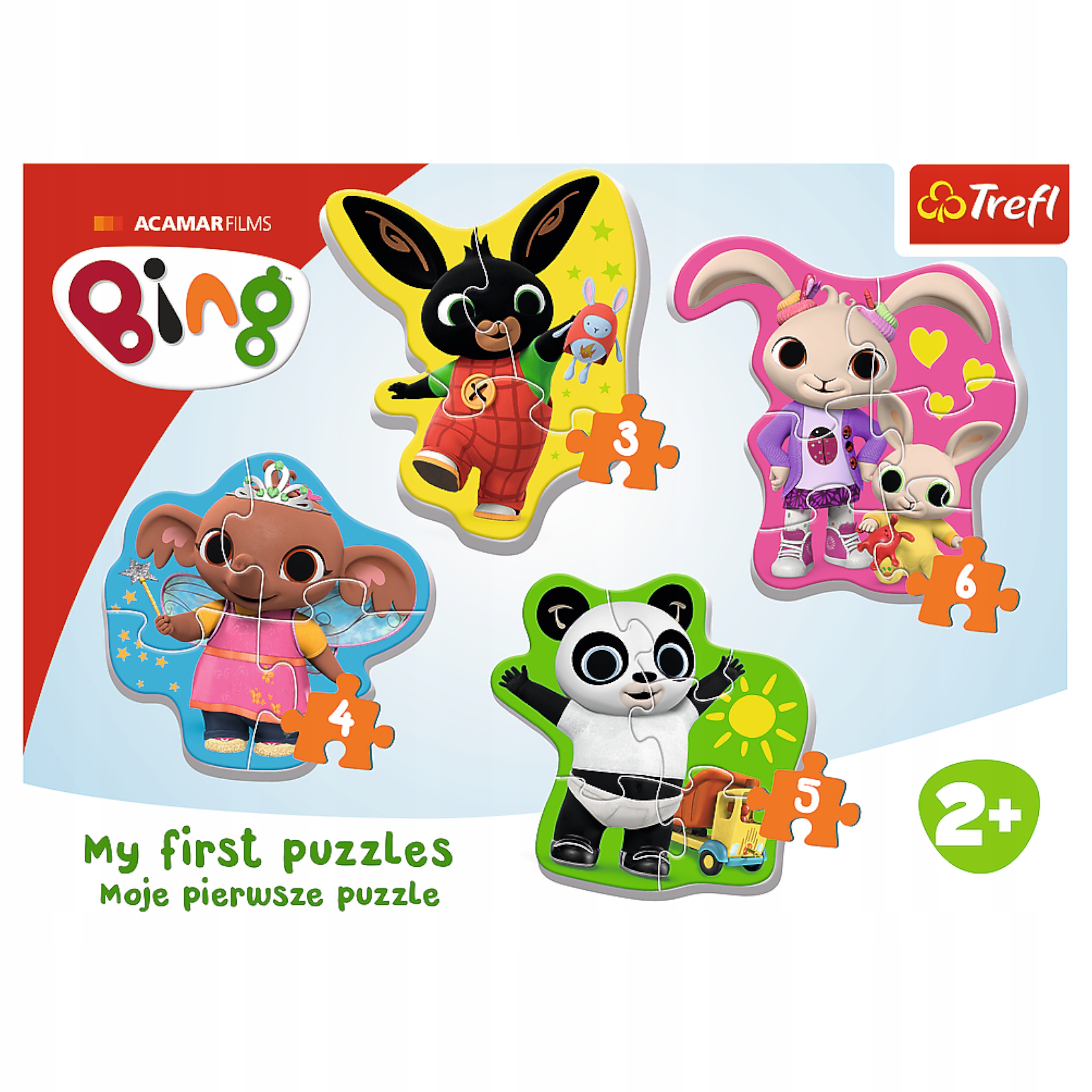 MOJE PIERWSZE PUZZLE BING TREFL BABY 2+ 36085 Liczba elementów 18