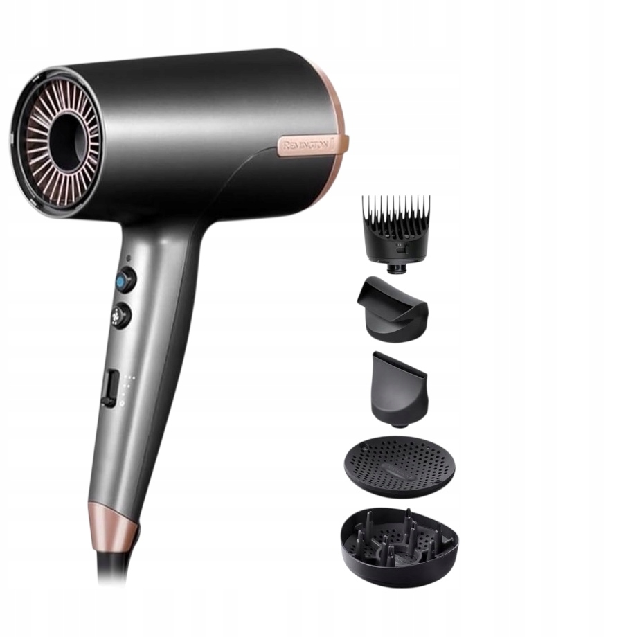 Suszarka Remington D6078 Podwójna Jonizacja 5 nakładek, 2000W, Thermacare