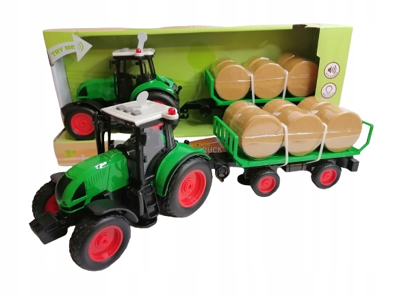 

Traktor Z Przyczepą Duży Zestaw Światło Dzwięk