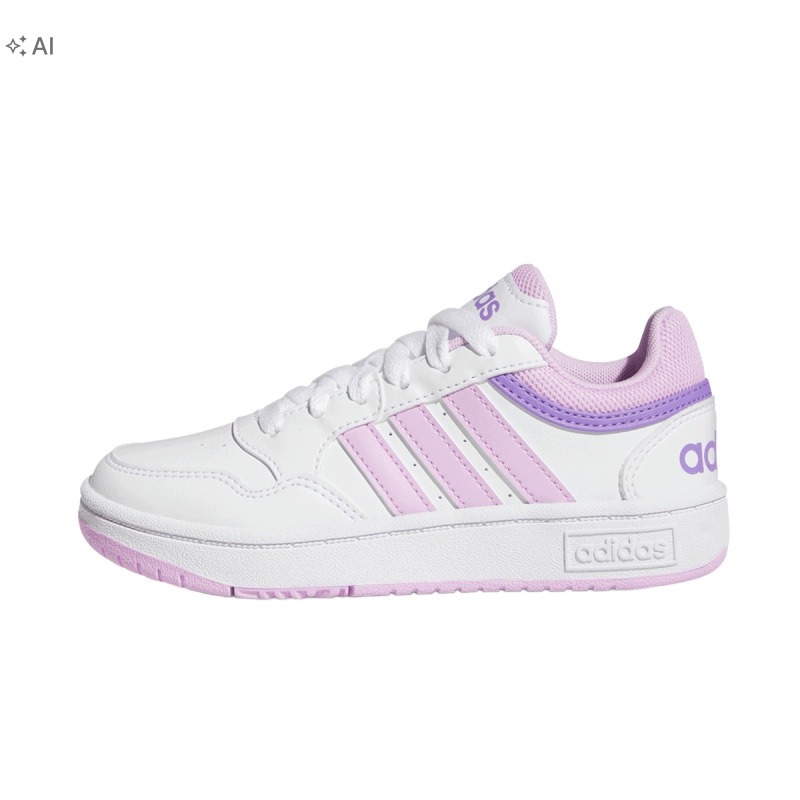 Adidas Hoops 3.0 Białe Sportowe Sneakersy Z Różowym Kołnierzem 38 Cxa