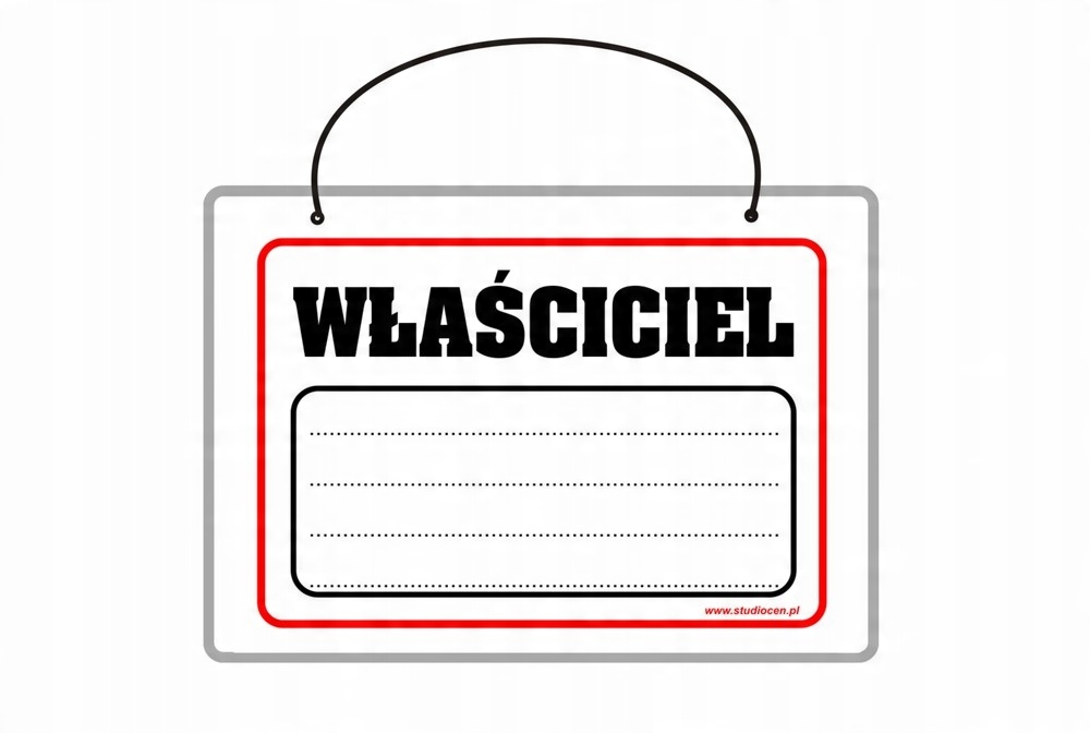 

Tabliczka laminowana Właściciel do sklepu A5