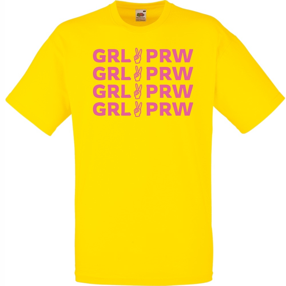 

Koszulka grl pwr girl power feminizm M żółta jaskr