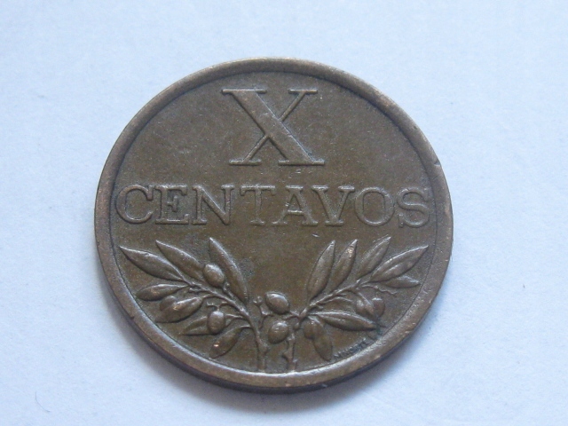 nr978 Portugalia Moneta 10 Centavos 1968