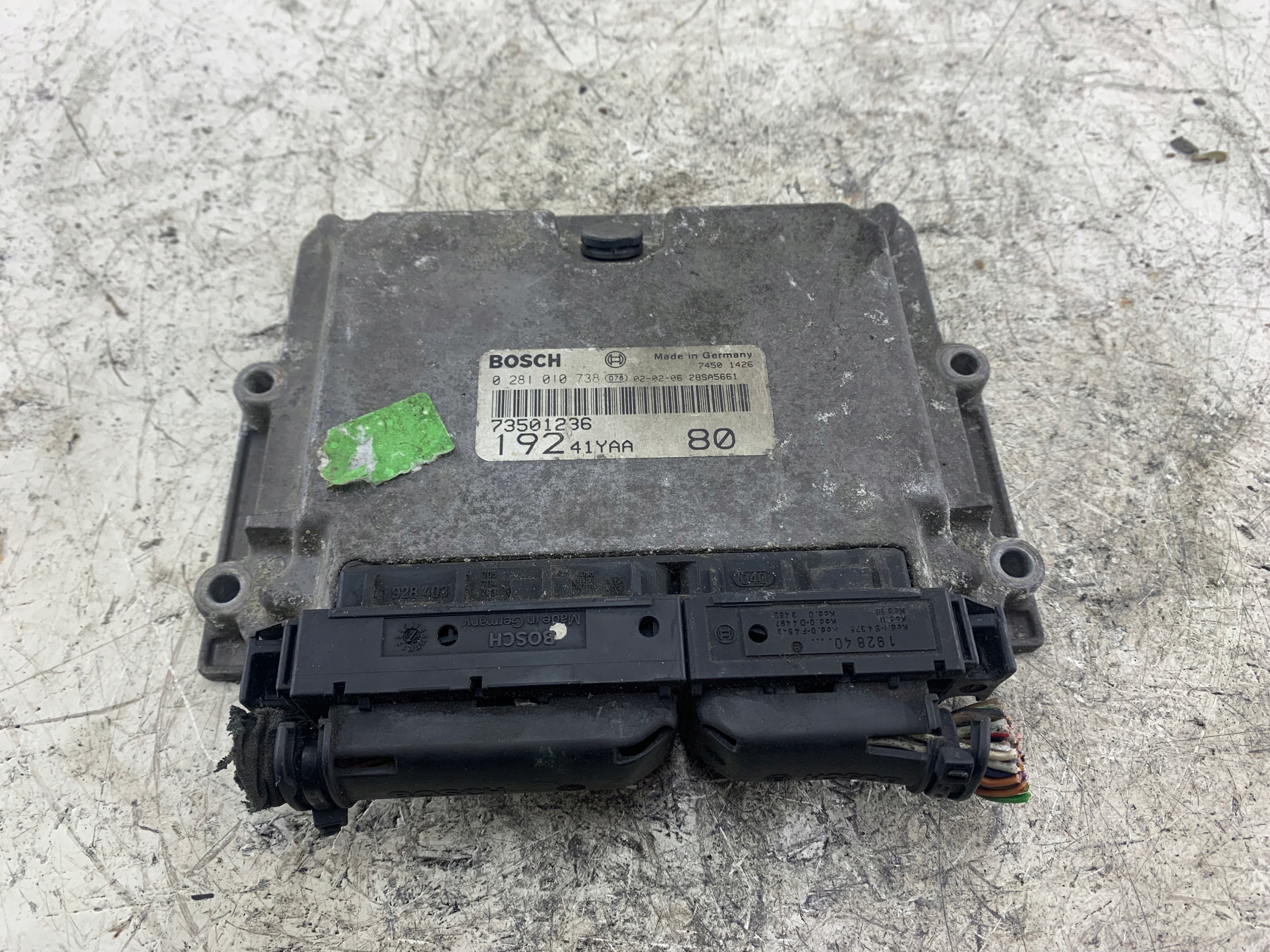 FIAT STILO 1.9 JTD control unit of the engine 73501236