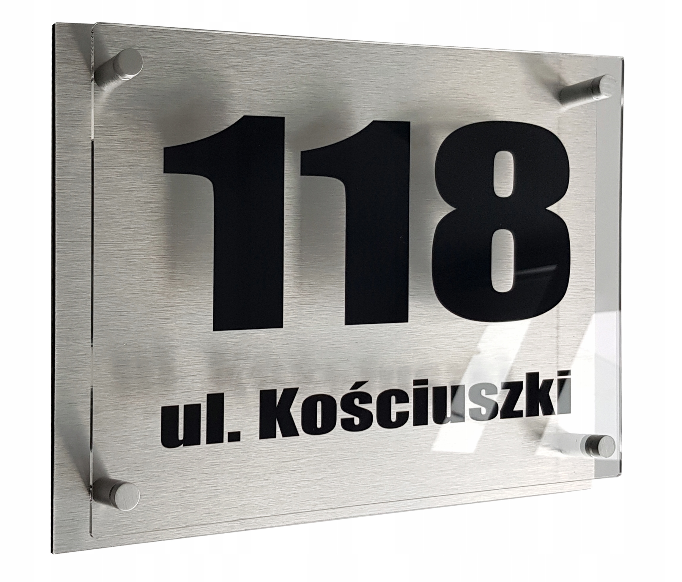 

Tabliczka Adresowa aluminiowa + Plexi nr Domu Uv