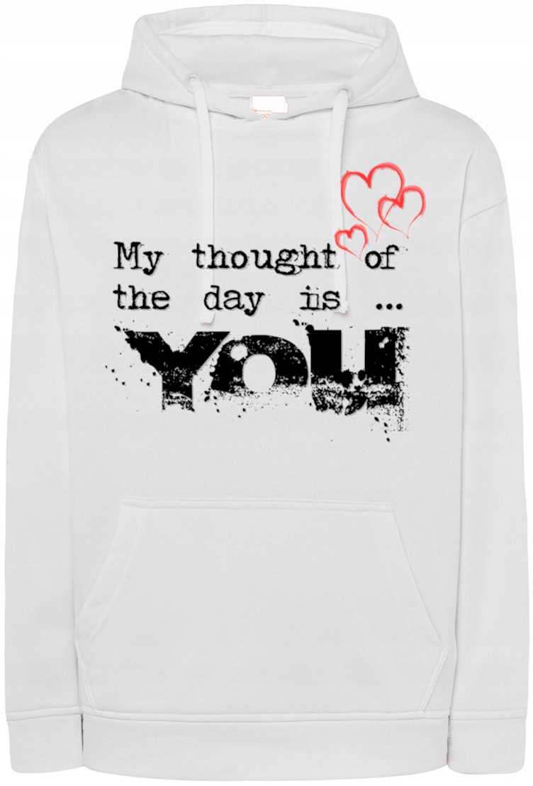 Valentýnská Mikina s potiskem Myslím na tebe r.XS