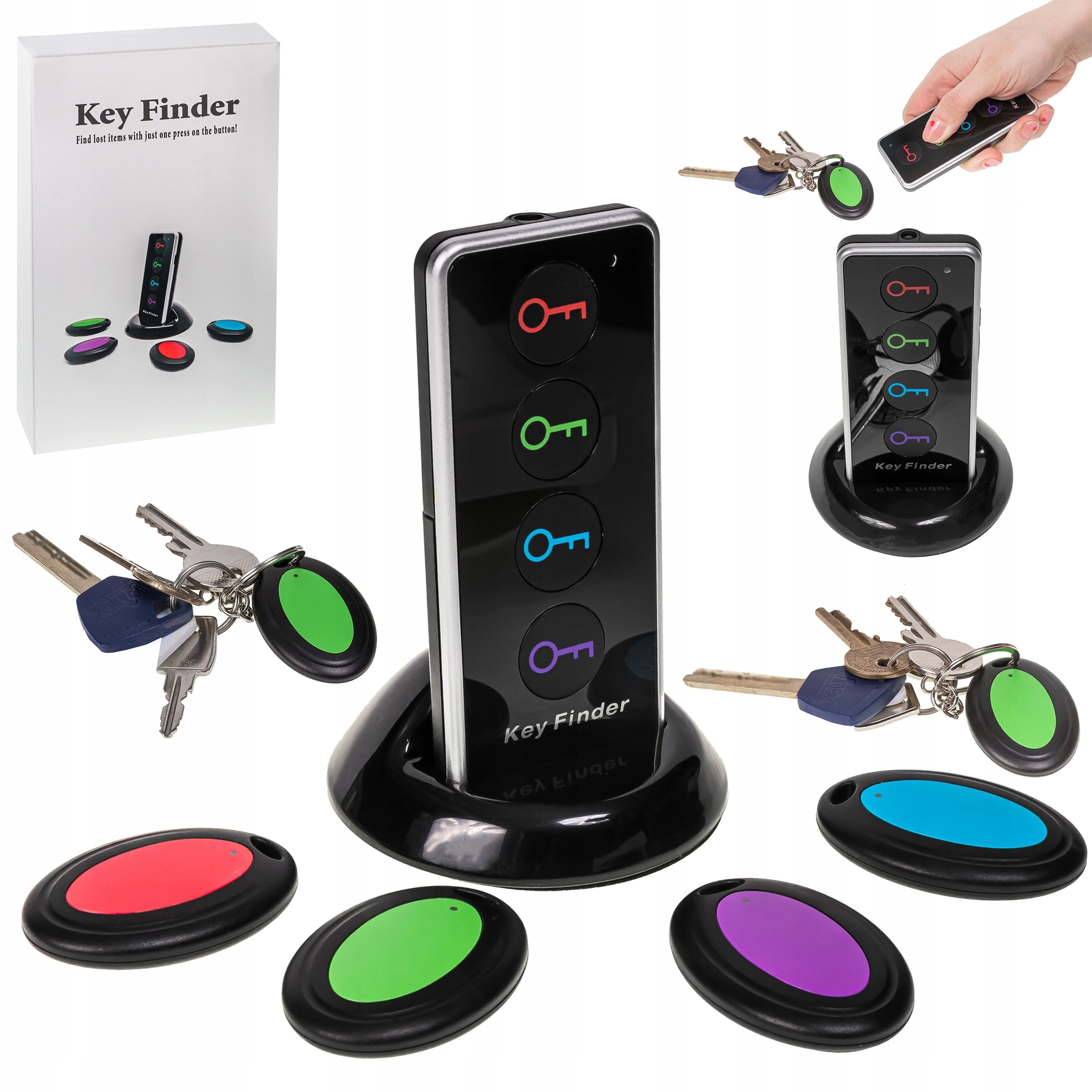 

Lokalizator Kluczy Bezprzewodowy Keyfinder 4 Szt.