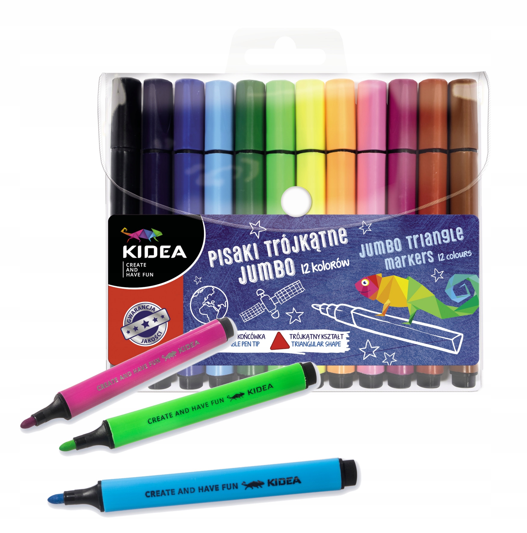 

Kidea flamastry trójkątne grube