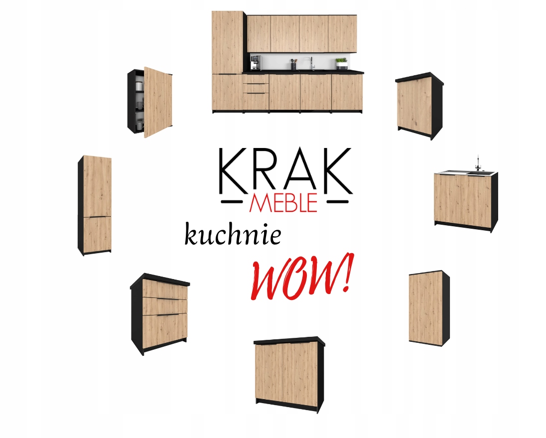 Szafka Kuchenna Wisząca Górna Premium KIRA Czarna Artisan 50cm tip-on Blum Kolor frontów dąb artisan