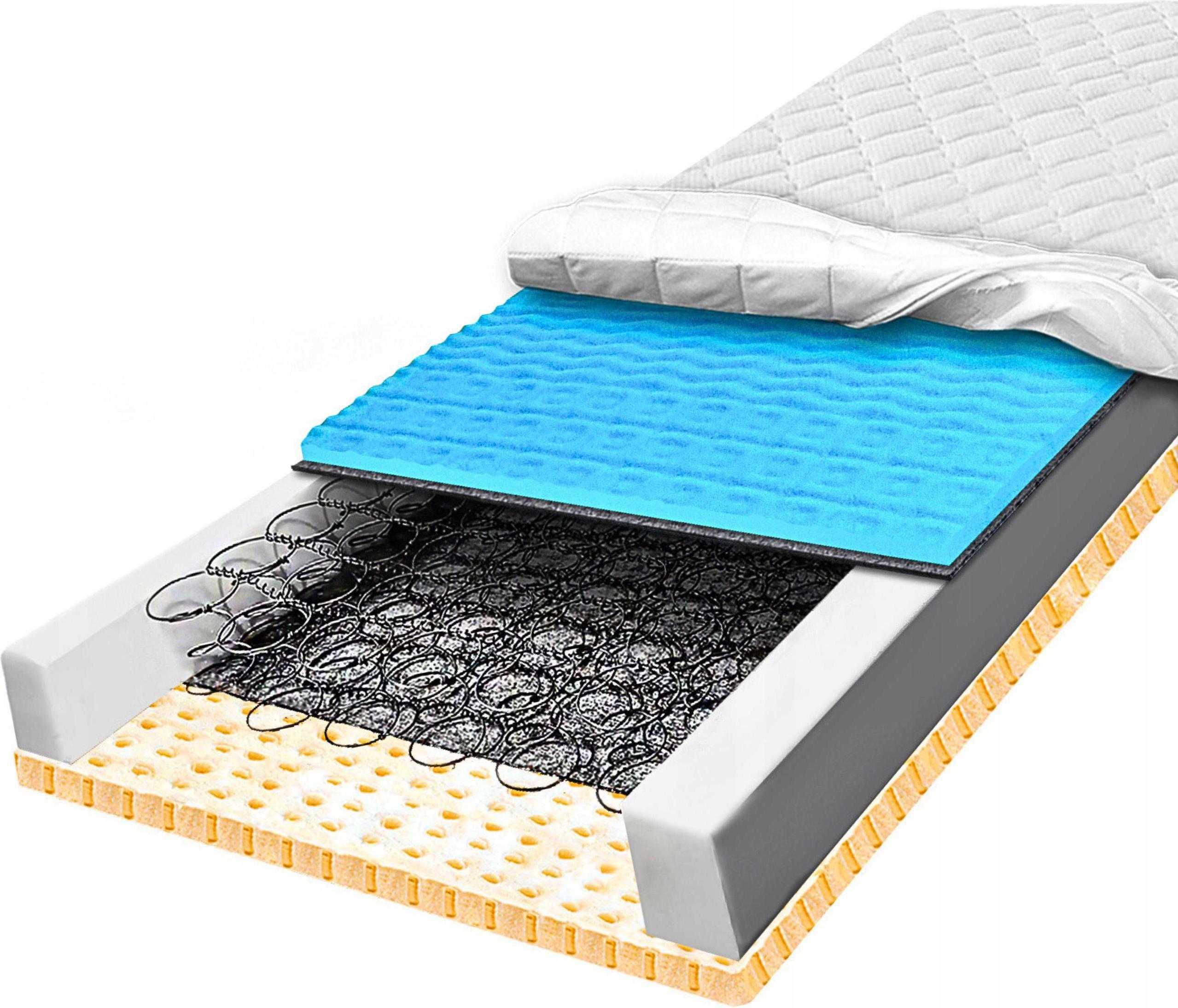 Materac 100x200 sprężynowy bonell 7 stref z pianką masującą lateksem H3 22