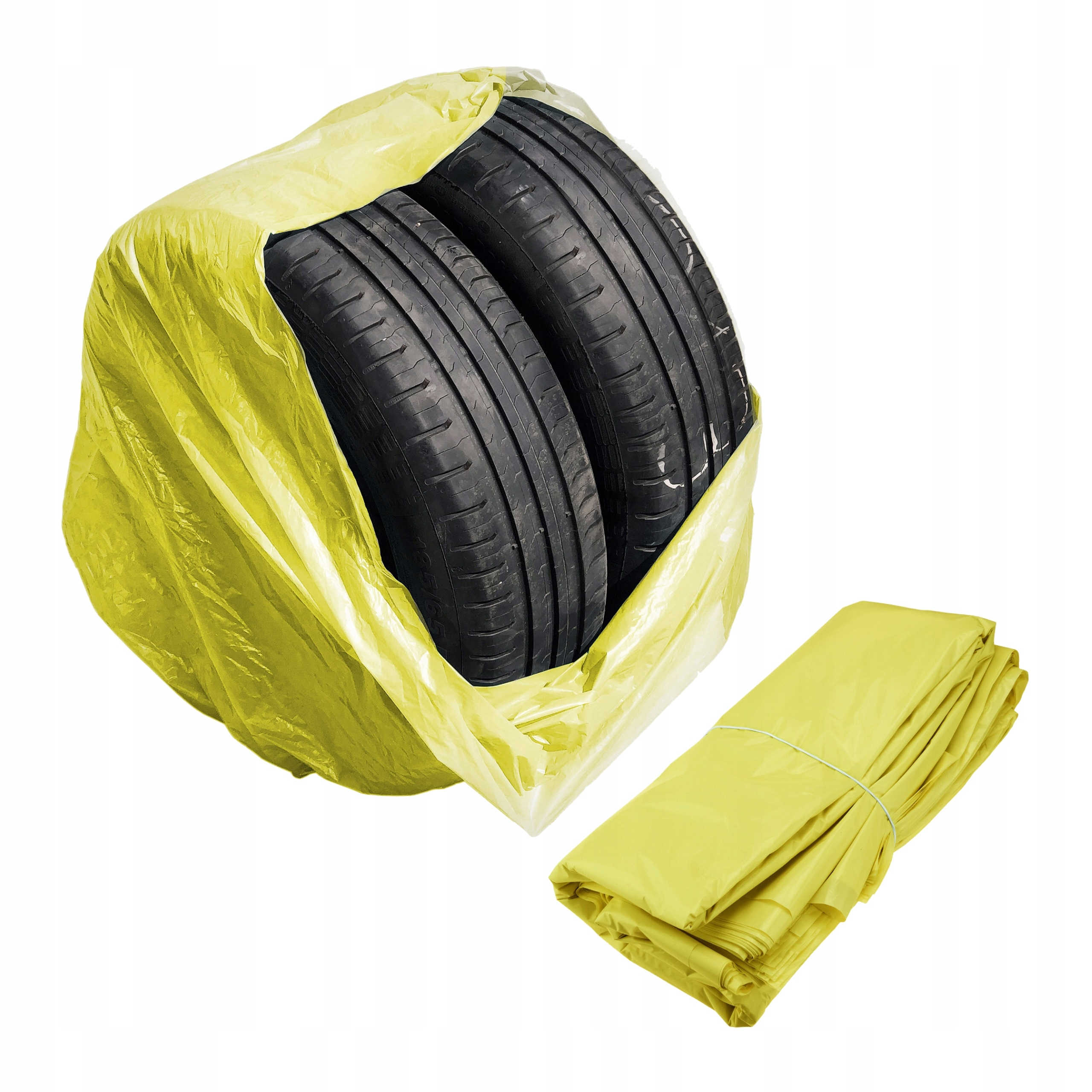 Żółte Duże Worki na opony, koła 100 x 100 cm Ldpe 35µm 160L Stix 20szt.