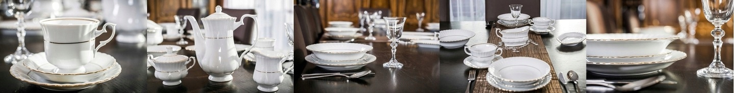 CHODZIEŻ IWONA B014 SOSJERKA PORCELANA ZŁOTY PASEK Kolor biały