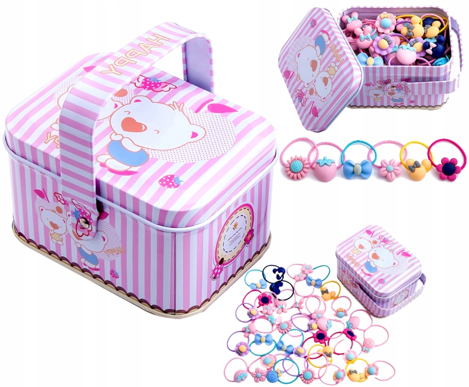 Zestaw gumek 40szt Do włosów dziewczynki dziecka