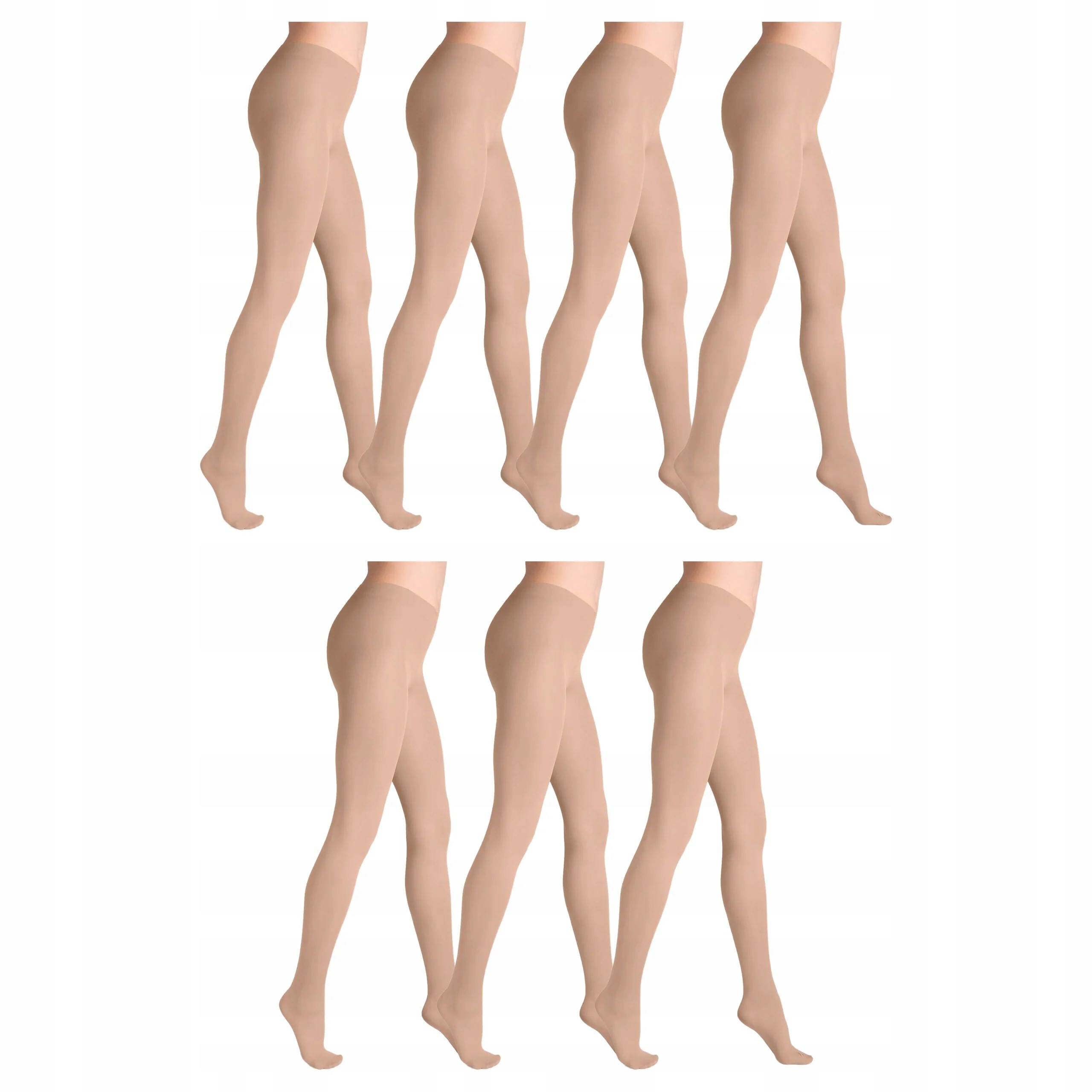 7 x Punčocháče 40 den matné bez kalhotek Tonic Marilyn 5-XL Beige