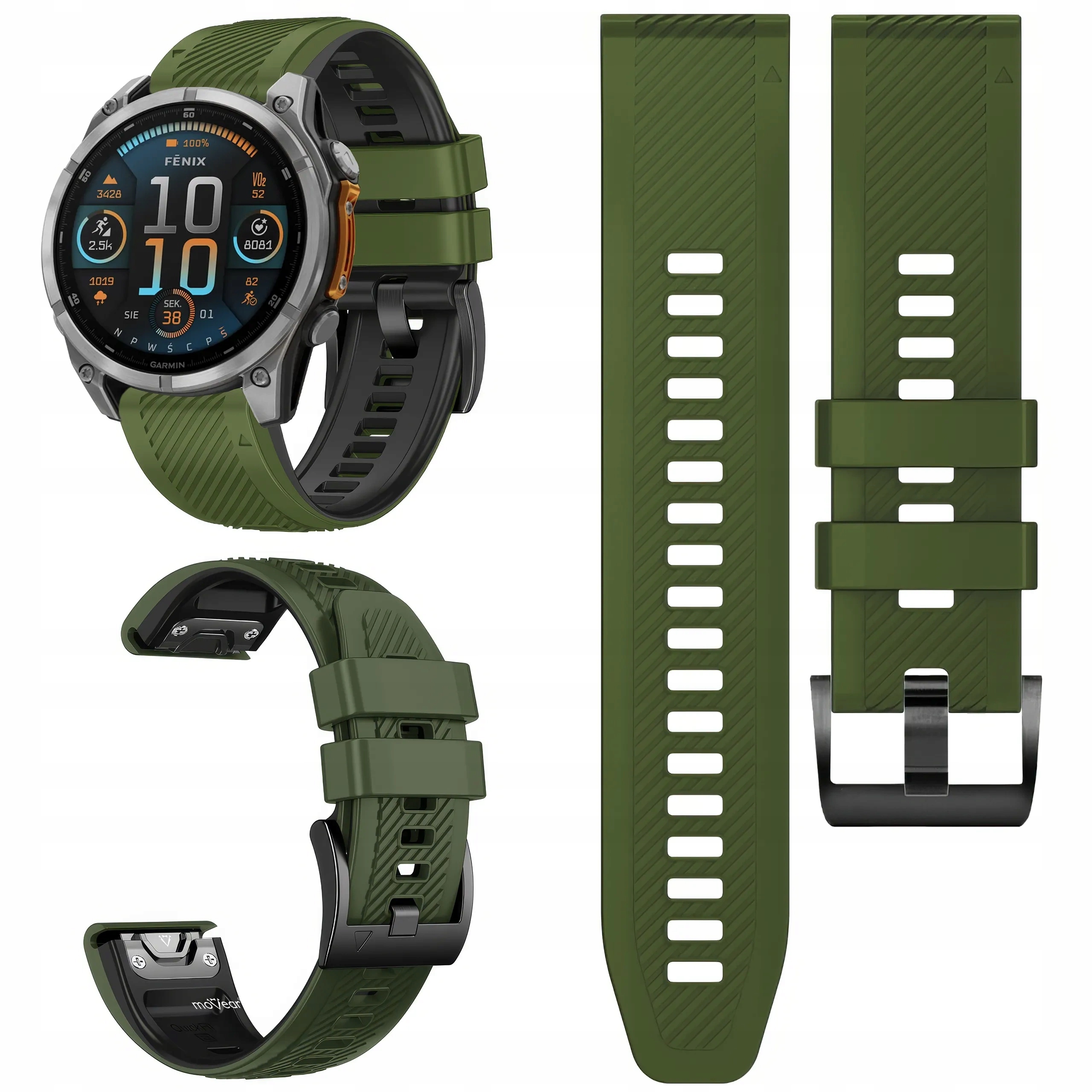 Pasek silikonowy do Garmin QuickFit 22mm Fenix Epix Quatix Tactix Movear