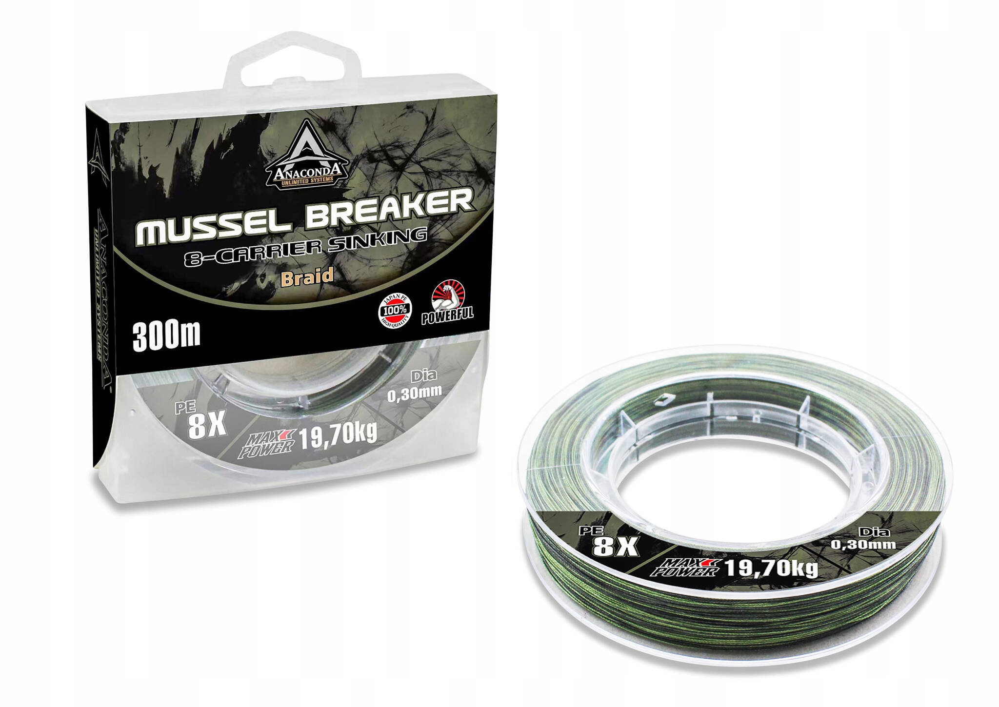 Plecionka Anaconda X-8 Carrier Mussel 0,30mm/300m