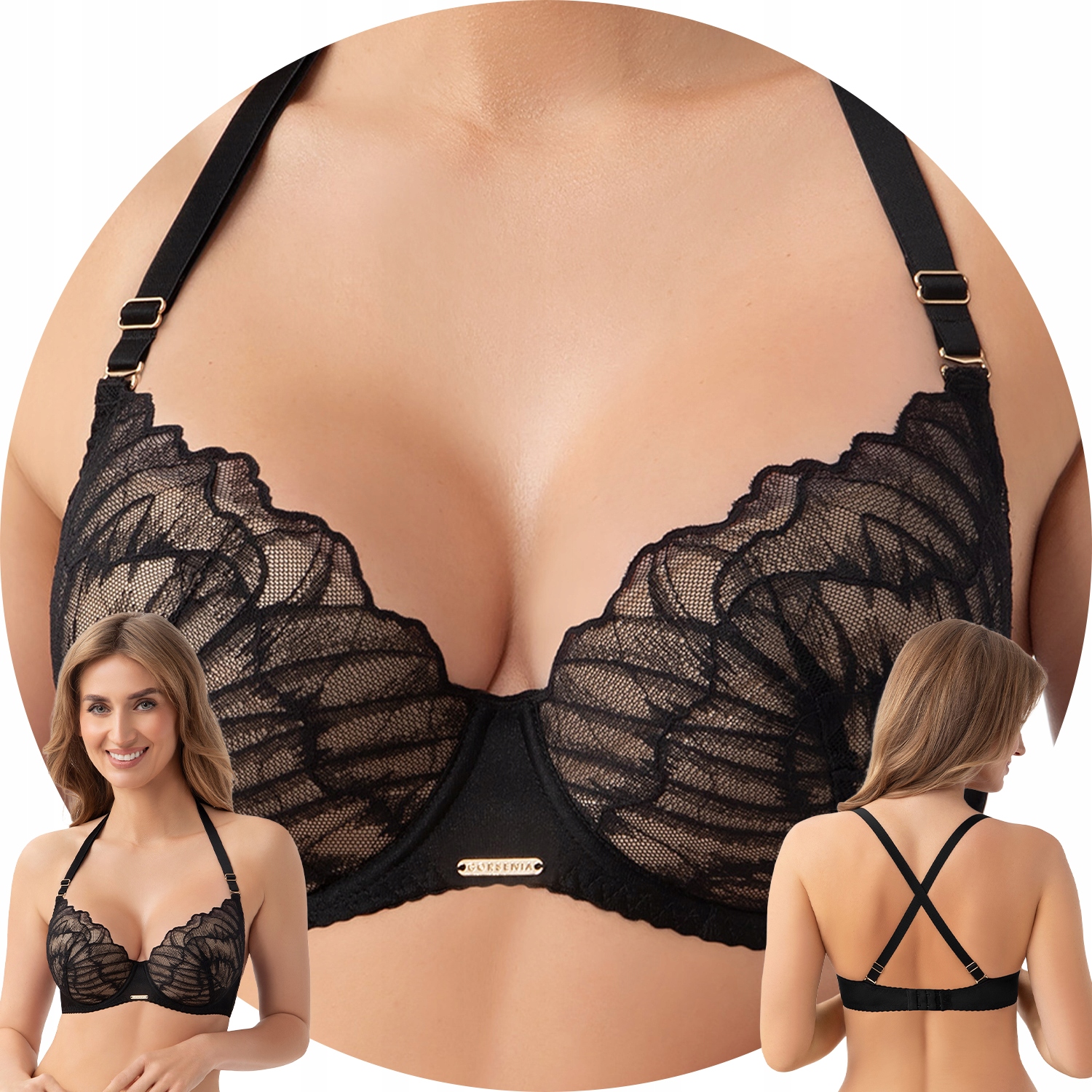 Gorsenia K953 Celia černá odnímatelná ramínka Podprsenka 70E vyztužená