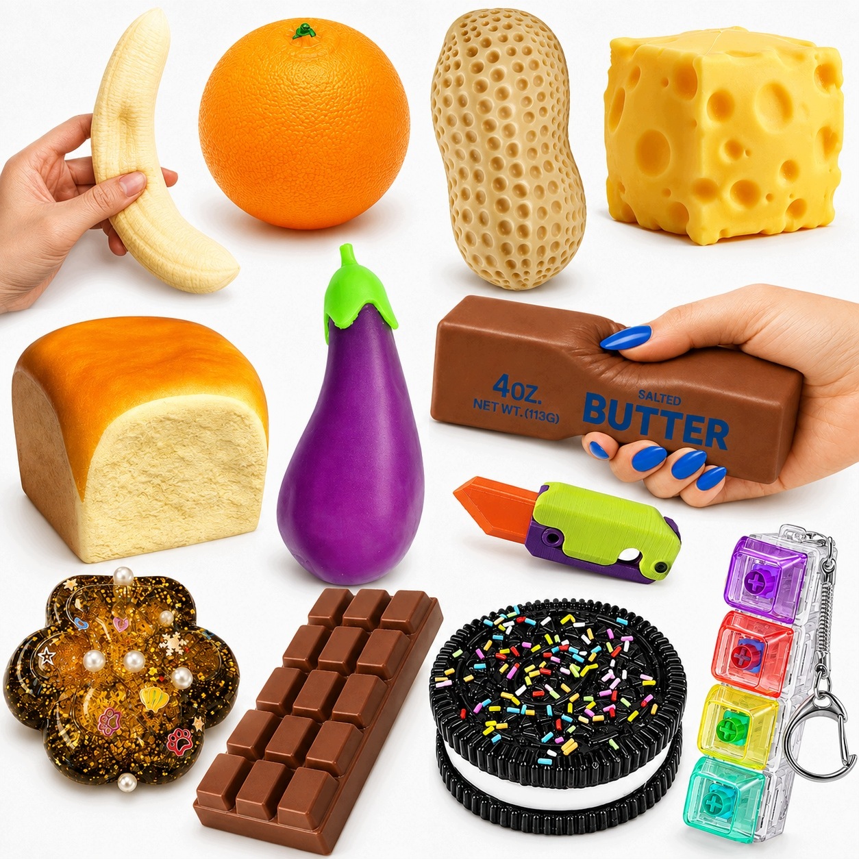 Duży Zestaw Gniotków 12w1 Squishy Gniotki Sensoryczne Antystresowe XXL